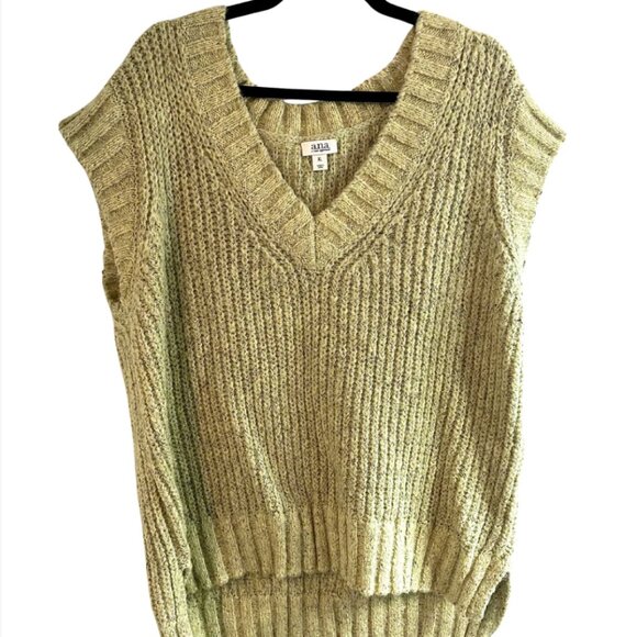 A.N.A. Adorable Light Lime Green Heathered Thick Sweater Vest Mediuma - Picture 2 of 6